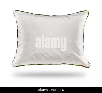 Pillow of velor fabric, isolated on white background Stock Photo