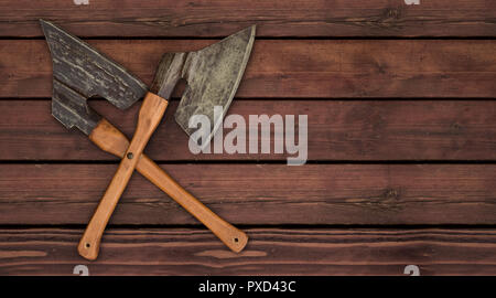 axes ax knife crossed butcher craftmanship meat Stock Photo