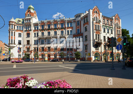 St. Petersburg, Russia - July 15, 2018: K. Kendal's aparment house on Austrian square. The house was built in 1903 by design of W. Schaub, and listed  Stock Photo