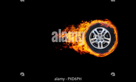 Car Wheel in Fier. Computer Design., Stock image