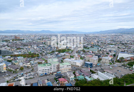 Cityscape of Hakodate from the top of Goryokaku Tower in Hakodate, Hokkaido, Japan. Stock Photo