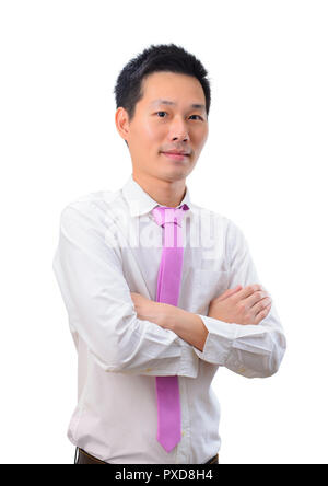 Portrait of handsome Asian young man in casual business attire Stock Photo