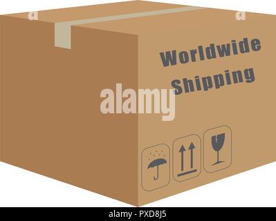 Vector of box cardboard transport Stock Vector