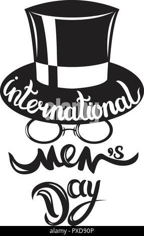 lettering for International Mens Day for decoration and covering on the black background. isolated image Stock Vector