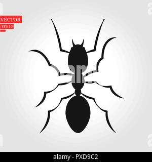 Illustration of the black silhouette ant insect Stock Vector Image ...