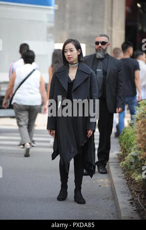 Victoria Song Qian, Chinese singer, actress, model and TV presenter, has a photoshoot for Chinese and South Korean TV  Featuring: Victoria Song Qian Where: Milan, Italy When: 20 Sep 2018 Credit: IPA/WENN.com  **Only available for publication in UK, USA, Germany, Austria, Switzerland** Stock Photo
