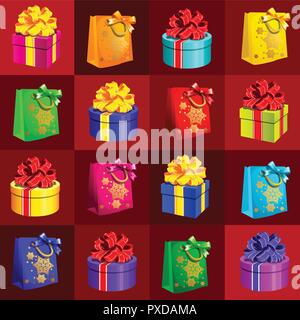 Sample design of placard with attributes of the New Year and Christmas. Sketch of the poster, party invitation and other cards. Vector illustration. Stock Vector