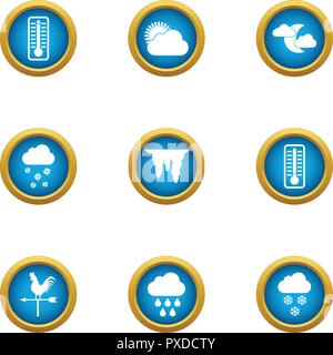 Context icons set, flat style Stock Vector