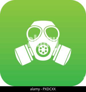 Chemical gas mask icon digital green Stock Vector