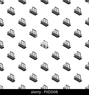 Balcony with metal fencing pattern vector seamless Stock Vector