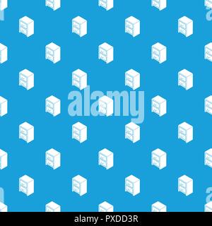 Office chest of drawers pattern vector seamless blue Stock Vector