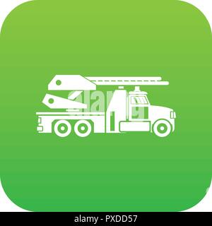Fire engine icon digital green Stock Vector