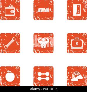 Beautiful body icons set, grunge style Stock Vector