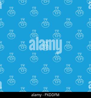 Chemical bug pattern vector seamless blue Stock Vector