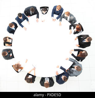 large group of business people sitting at the round table. the business concept. Stock Photo