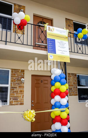 Miami Florida,Overtown,Community Redevelopment Agency,Rehabilitated Affordable Housing Ribbon Cutting Ceremony,neighborhood restoration,improvement,lo Stock Photo