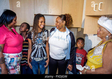 Miami Florida,Overtown,Community Redevelopment Agency,Rehabilitated Affordable Housing Ribbon Cutting Ceremony,Black boys kids girl sons daughter,fami Stock Photo