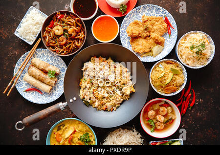 Chinese food set. Asian style food concept composition. Stock Photo