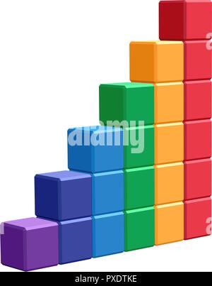 stack of cubes that makes a stairway. colorful geometric vector element for business or other design Stock Vector