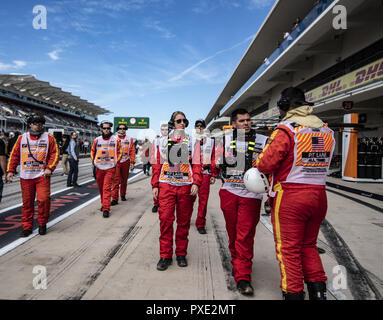 Austin, Texas, USA. 21st Oct, 2018. The Pit Lane safety team. Credit: Hoss McBain/ZUMA Wire/Alamy Live News Stock Photo