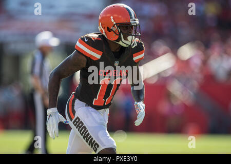 Tampa, Florida, USA. 21st Oct, 2018. Cleveland Browns wide receiver Antonio Callaway (11) during the game against the Tampa Bay Buccaneers at Raymond James Stadium on Sunday October 21, 2018 in Tampa, Florida. Credit: Travis Pendergrass/ZUMA Wire/Alamy Live News Stock Photo