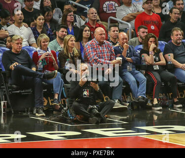 Los Angeles, CA, USA. 21st Oct, 2018. LA Clippers owner Steve Ballmer sits court side during the Houston Rockets vs Los Angeles Clippers at Staples Center on October 21, 2018. (Photo by Jevone Moore) Credit: csm/Alamy Live News Stock Photo