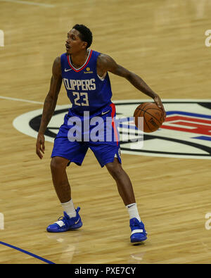 Los Angeles, CA, USA. 21st Oct, 2018. LA Clippers guard Lou Williams #23 during the Houston Rockets vs Los Angeles Clippers at Staples Center on October 21, 2018. (Photo by Jevone Moore) Credit: csm/Alamy Live News Stock Photo