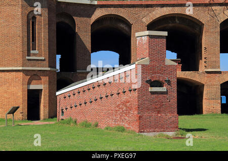 The hot shot furnace is one of the few well preserved structures found on Fort Jefferson’s parade ground, located in Dry Tortugas National Park, Keys Stock Photo