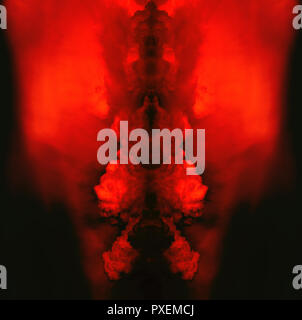 Abstract symmetrical Hell like colored Cumulus Type clouds. Stock Photo