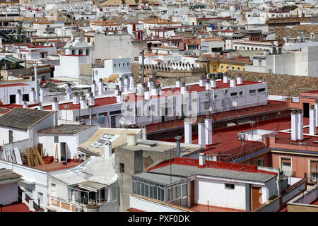 Seville / Spain – September 15 2018: A view across the rooftops of Seville Stock Photo