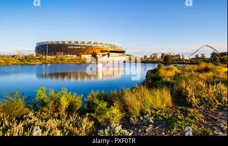 Wetlands beside Optus Stadium. Burswood, Perth, Western Australia Stock Photo