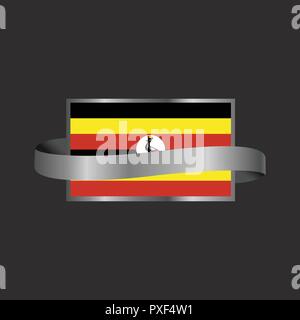 Uganda flag Ribbon banner design Stock Vector
