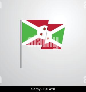 Burundi waving Flag design vector Stock Vector