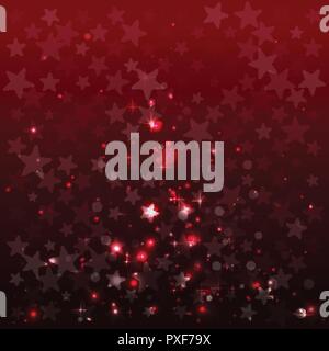 Abstract background with stars. Red. Flash of light. Vector illustration. Stock Vector