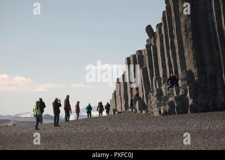 Basalt columns in Iceland Stock Photo