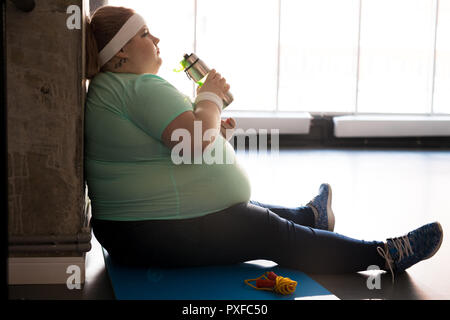 Naked Obese Woman Sitting Stock Photo Alamy