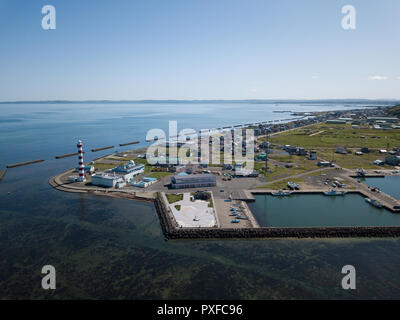 Aerial Photography of Cape Noshappu, Hokkaido, Japan Stock Photo