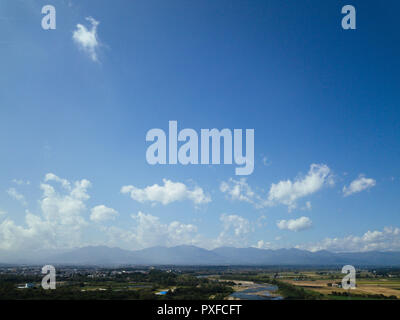 Aerial Photography of Tokachi, Hokkaido, Japan Stock Photo