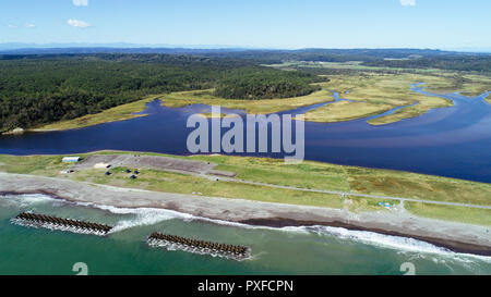 Aerial Photography of Lake Chobushi, Hokkaido, Japan Stock Photo