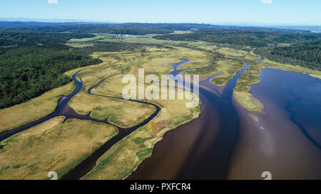 Aerial Photography of Lake Chobushi, Hokkaido, Japan Stock Photo