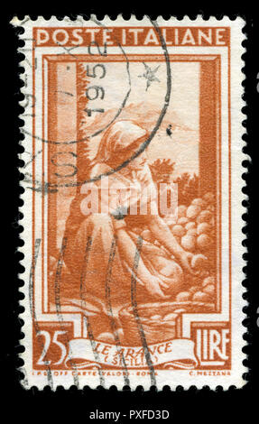 Postmarked stamp from Italy in the  series issued in 1950