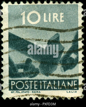 Postmarked stamp from Italy in the Democracy series issued in 1945