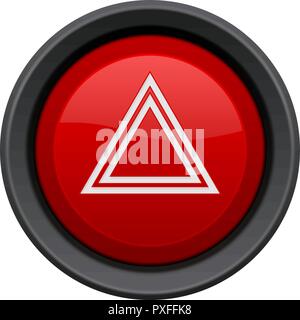 Warning Light Red Button. Car Dashboard Element on Black Background Stock  Vector - Illustration of triangle, internet: 129513768