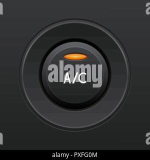 Air conditioning button. Car dashboard element Stock Vector