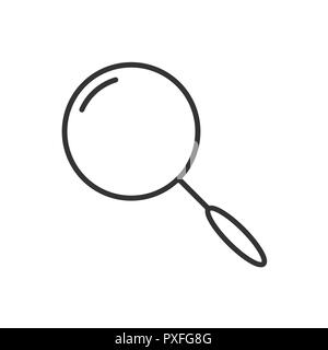 Magnifying glass line icon on a white background. Vector illustration Stock Vector