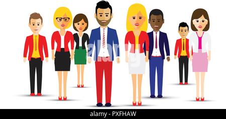 large group of different people Stock Vector