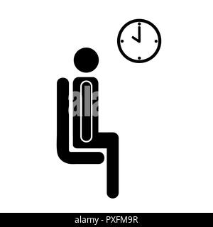 waiting icon pictogram with man and clock vector illustration EPS10 Stock Vector