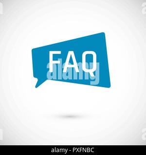 FAQ icon. Frequently Asked Question as Speech bubble. Blue bubble and white text. Element of web icon for mobile concept and web apps. Vector illustra Stock Vector