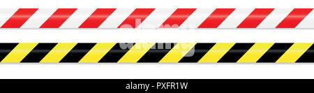warning tape red white and yellow black vector illustration EPS10 Stock Vector