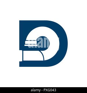 Letter D Pipe Logo Design Element with blue color Stock Vector